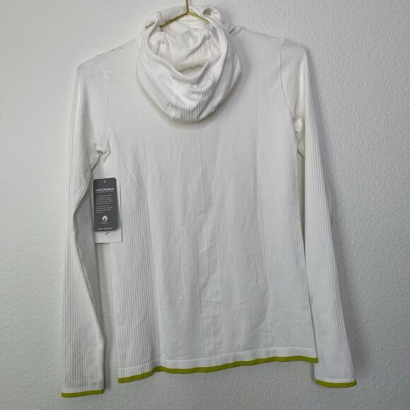 $98 Athleta Flurry Balaclava Hoodie Small Base Layer White Cold Weather Training - Picture 11 of 11